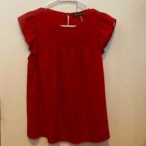 1. State smock mock neck top -Red- XS
